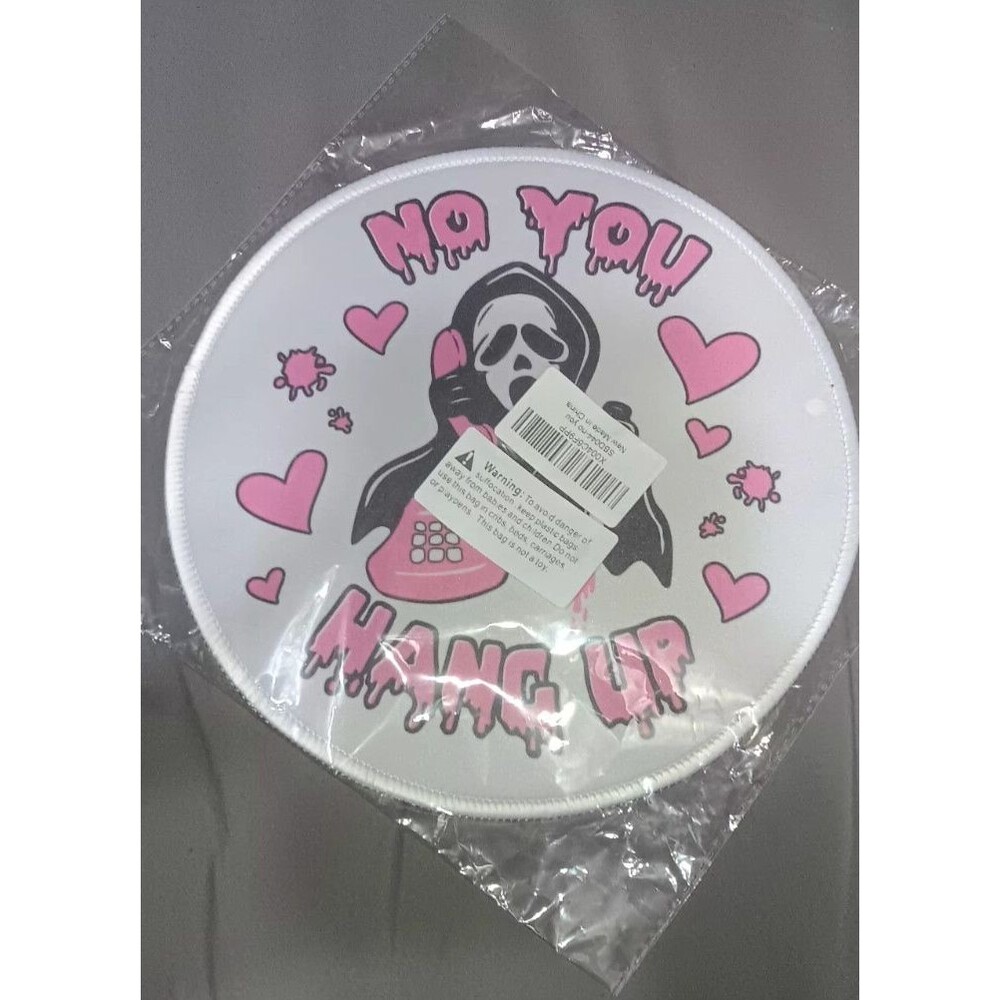 Scream Ghost Face Mask Mouse Pad For Computer Halloween Horror Pink And White...